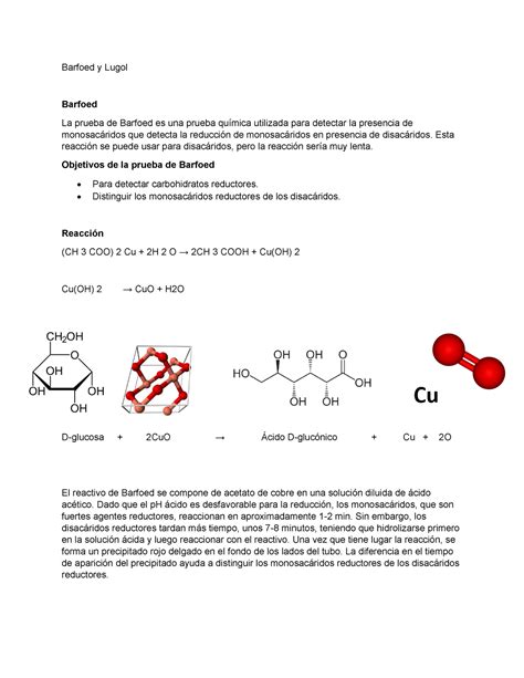 reacción de barfoed.
